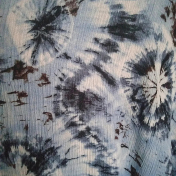 143 Story Blue Tye Dye Open Front Kimono / Cover Up Size Large - Picture 4 of 9